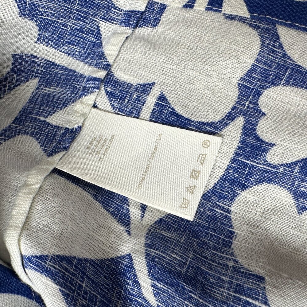 Boden Sz 18 Long Blue and White Floral Linen Midi Dress - Picture 9 of 12